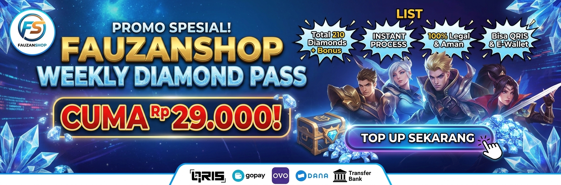Special Promo: Mobile Legends Weekly Diamond Pass for Only Rp29,000 at FAUZANSHOP!